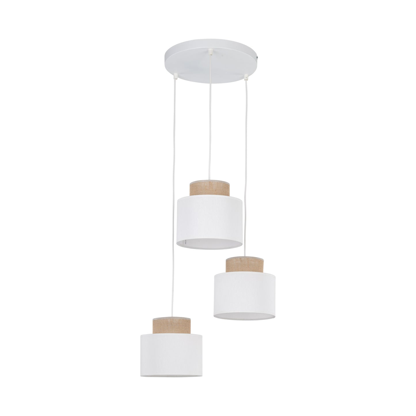 DUO White Jute Pendant 3