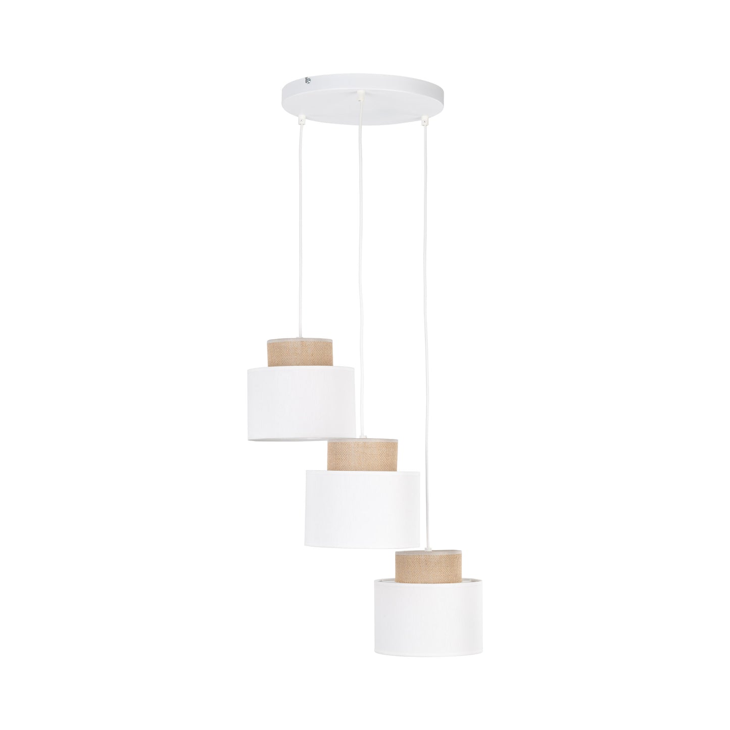 DUO White Jute Pendant 3